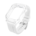 Crystal Clear Polycarbonate Case Silicone Watch Band, For Apple Watch Series 8&7 45mm