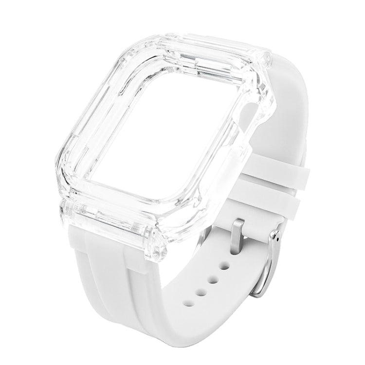 Crystal Clear Polycarbonate Case Silicone Watch Band, For Apple Watch Series 8&7 45mm