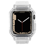 Crystal Clear Polycarbonate Case Silicone Watch Band, For Apple Watch Series 8&7 45mm