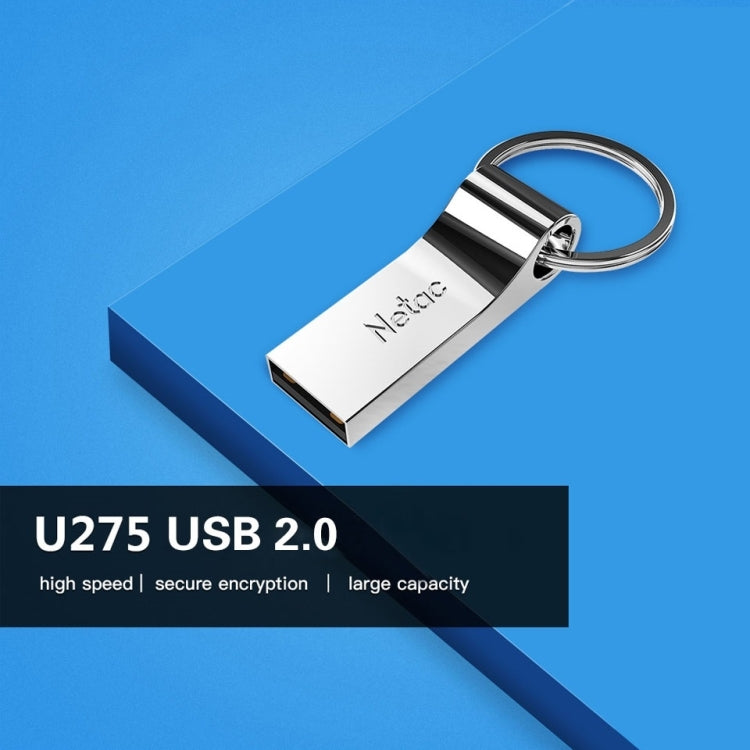 قرص USB 2.0 من الألمنيوم مع تشفير آمن Netac U275 بسعة 64 جيجابايت، 64GB