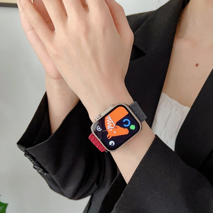 Nylon Braided Stitching Buckle Watch Band, For Apple Watch Series 8&7 41mm, For Apple Watch Series 8&7 45mm