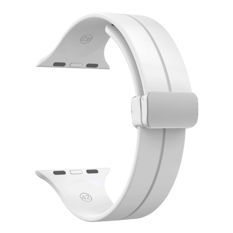 Magnetic Fold Clasp Silicone Watch Band, For Apple Watch Series 8&7 45mm, For Apple Watch Series 8&7 41mm