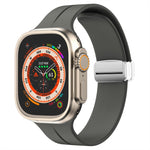Magnetic Fold Clasp Silicone Watch Band, For Apple Watch Series 8&7 45mm, For Apple Watch Series 8&7 41mm