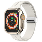 Magnetic Fold Clasp Silicone Watch Band, For Apple Watch Series 8&7 45mm, For Apple Watch Series 8&7 41mm