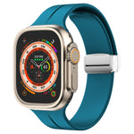 Magnetic Fold Clasp Silicone Watch Band, For Apple Watch Series 8&7 45mm, For Apple Watch Series 8&7 41mm