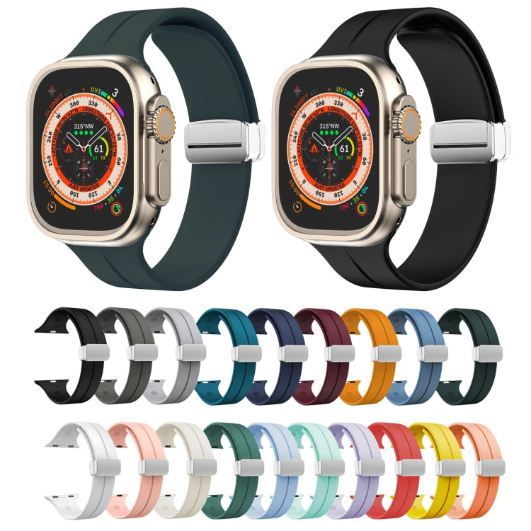 Magnetic Fold Clasp Silicone Watch Band, For Apple Watch Series 8&7 45mm, For Apple Watch Series 8&7 41mm