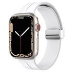 Magnetic Fold Clasp Silicone Watch Band, For Apple Watch Series 8&7 45mm, For Apple Watch Series 8&7 41mm