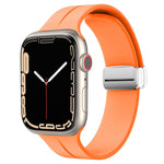 Magnetic Fold Clasp Silicone Watch Band, For Apple Watch Series 8&7 45mm, For Apple Watch Series 8&7 41mm