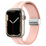Magnetic Fold Clasp Silicone Watch Band, For Apple Watch Series 8&7 45mm, For Apple Watch Series 8&7 41mm