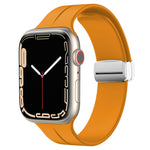 Magnetic Fold Clasp Silicone Watch Band, For Apple Watch Series 8&7 45mm, For Apple Watch Series 8&7 41mm