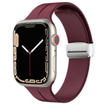 Magnetic Fold Clasp Silicone Watch Band, For Apple Watch Series 8&7 45mm, For Apple Watch Series 8&7 41mm