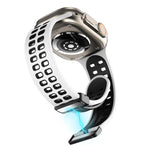 Magnetic Fold Clasp Square Holes Silicone Watch Band, For Apple Watch Series 8&7 45mm, For Apple Watch Series 8&7 41mm