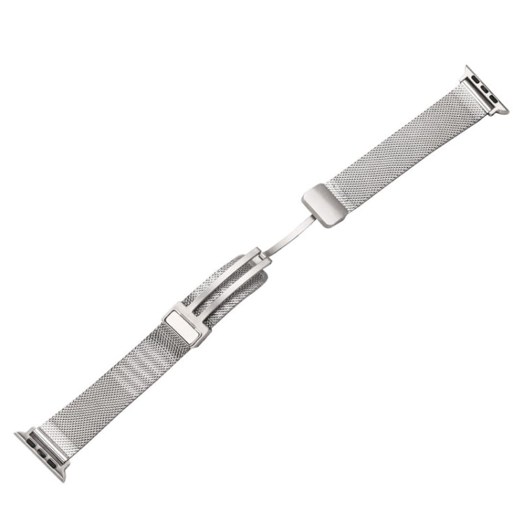 Milan Fold Buckle Metal Watch Band, For Apple Watch Series 8&7 45mm, For Apple Watch Series 8&7 41mm