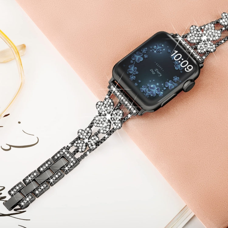 3-Leaf Clover Diamond Watch Band, For Apple Watch Series 8&7 45mm, For Apple Watch Series 8&7 41mm