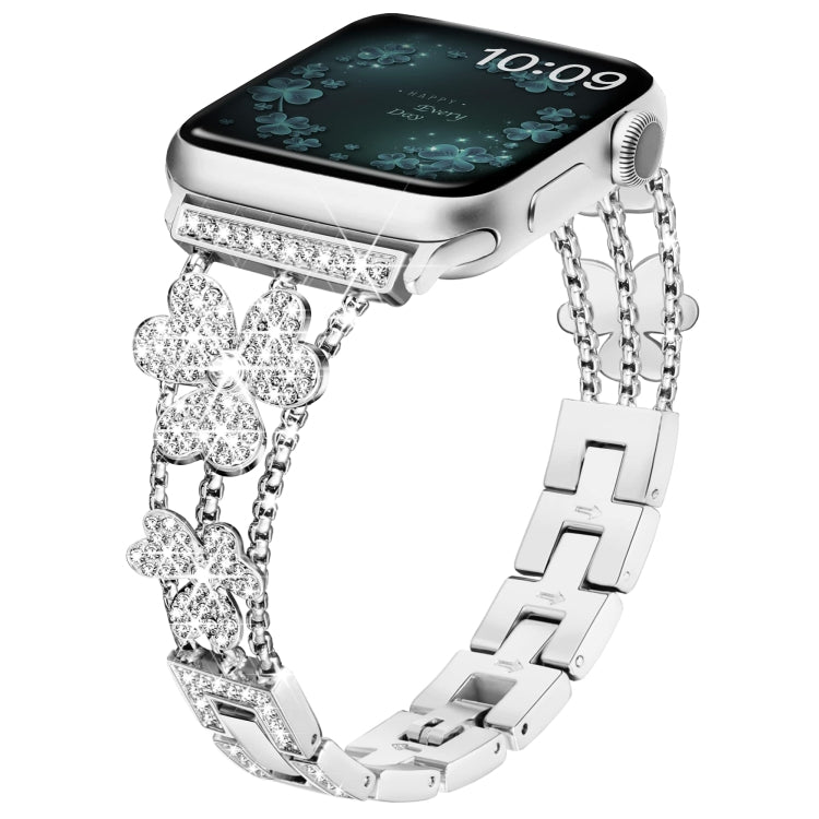 3-Leaf Clover Diamond Watch Band, For Apple Watch Series 8&7 45mm, For Apple Watch Series 8&7 41mm