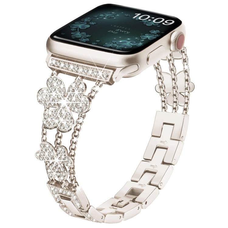 3-Leaf Clover Diamond Watch Band, For Apple Watch Series 8&7 45mm, For Apple Watch Series 8&7 41mm