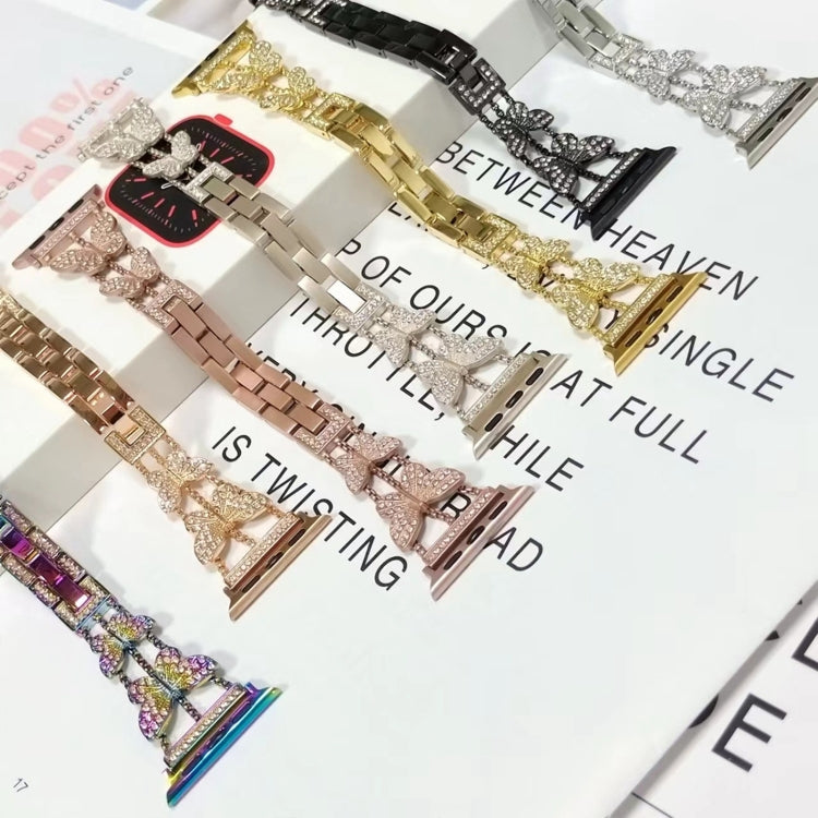 Butterfly Metal Diamond Watch Band, For Apple Watch Series 8&7 45mm, For Apple Watch Series 8&7 41mm
