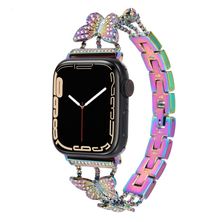 Butterfly Metal Diamond Watch Band, For Apple Watch Series 8&7 45mm, For Apple Watch Series 8&7 41mm
