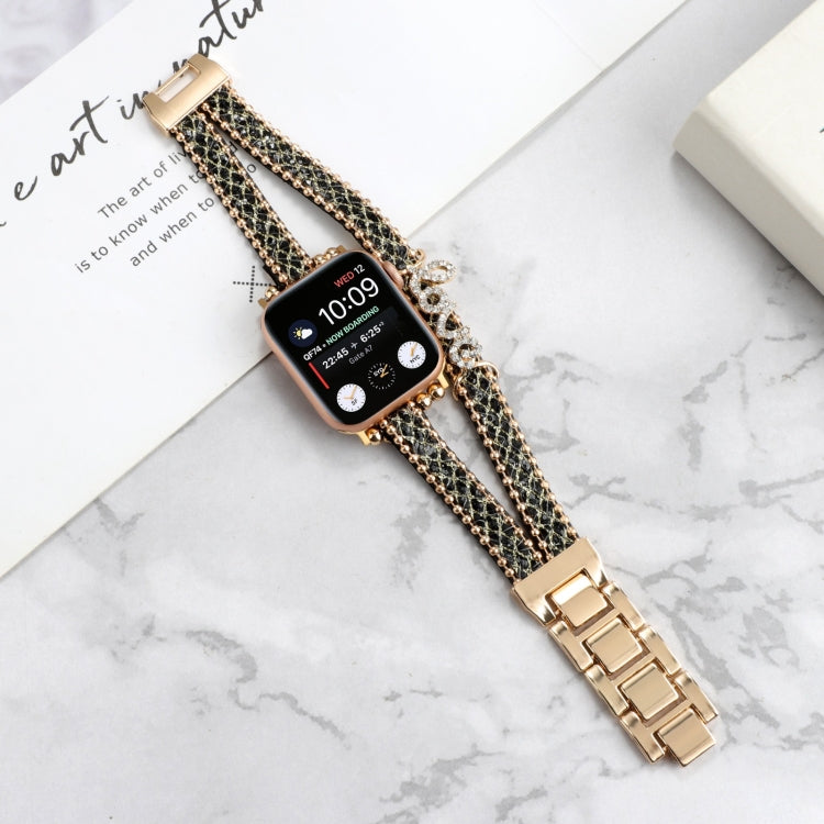 LOVE Leather Chain Watch Band, For Apple Watch Series 8&7 45mm, For Apple Watch Series 8&7 41mm