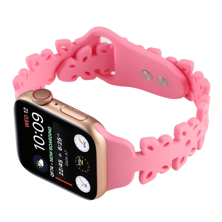 Butterfly Hollow Silicone Watch Band, For Apple Watch Series 8&7 45mm, For Apple Watch Series 8&7 41mm
