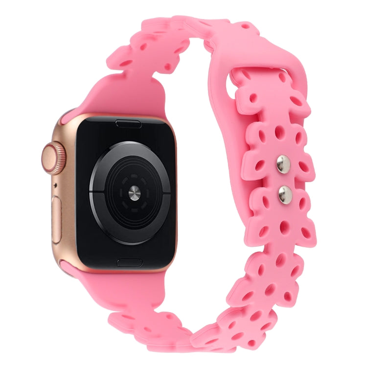 Butterfly Hollow Silicone Watch Band, For Apple Watch Series 8&7 45mm, For Apple Watch Series 8&7 41mm
