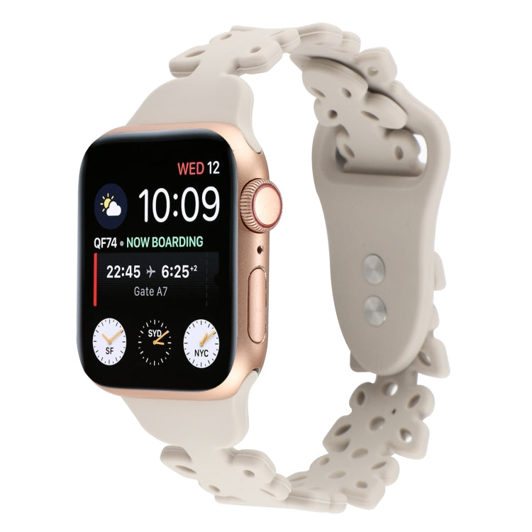 Butterfly Hollow Silicone Watch Band, For Apple Watch Series 8&7 45mm, For Apple Watch Series 8&7 41mm