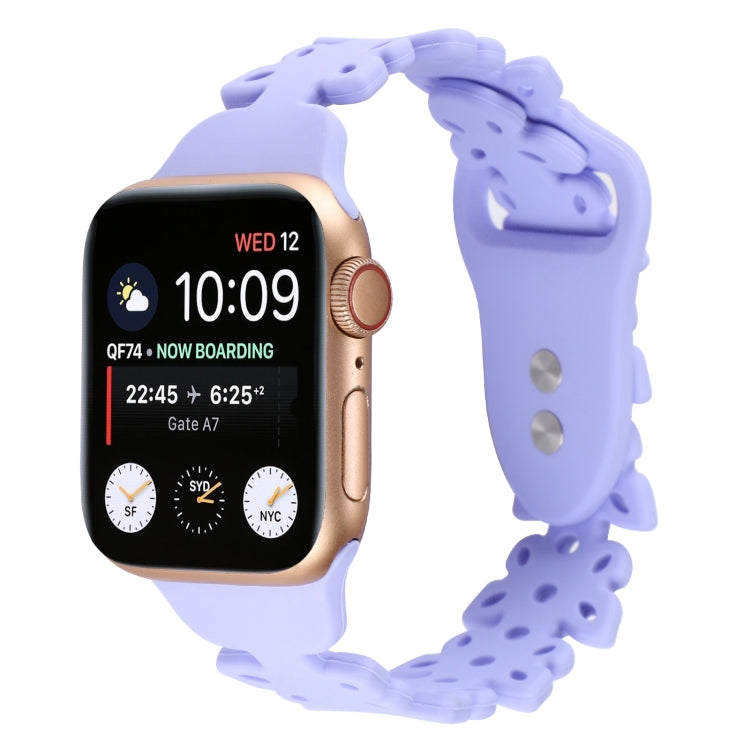 Butterfly Hollow Silicone Watch Band, For Apple Watch Series 8&7 45mm, For Apple Watch Series 8&7 41mm