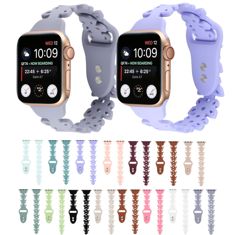 Butterfly Hollow Silicone Watch Band, For Apple Watch Series 8&7 45mm, For Apple Watch Series 8&7 41mm