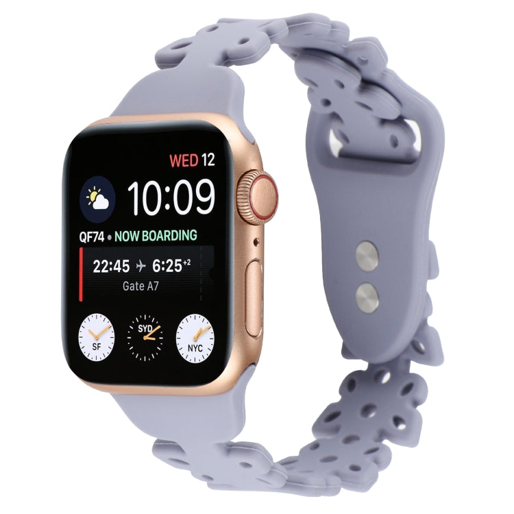 Butterfly Hollow Silicone Watch Band, For Apple Watch Series 8&7 45mm, For Apple Watch Series 8&7 41mm