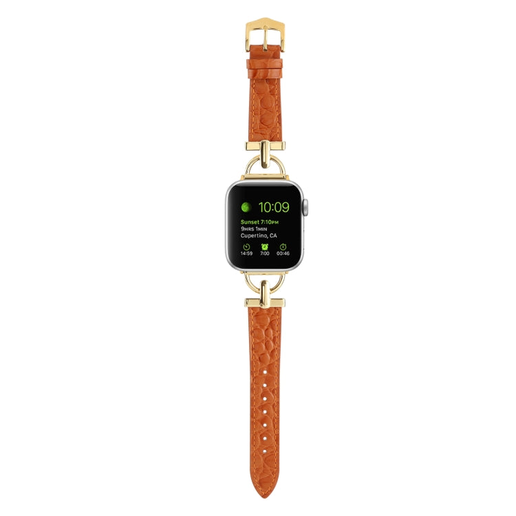 D-Buckle Cocodile Genuine Leather Watch Band, For Apple Watch Series 8&7 45mm, For Apple Watch Series 8&7 41mm