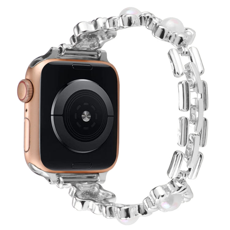 Flower Bracelet Metal Watch Band, For Apple Watch Series 8&7 45mm, For Apple Watch Series 8&7 41mm