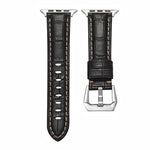 Silver Buckle Genuine Leather Watch Band, For Apple Watch Series 8&7 45mm, For Apple Watch Series 8&7 41mm