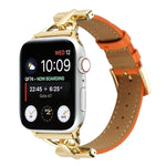 D-Buckle Plain Genuine Leather Watch Band, For Apple Watch Series 8&7 45mm, For Apple Watch Series 8&7 41mm