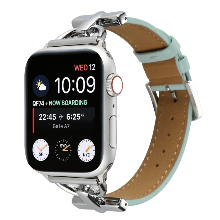 D-Buckle Plain Genuine Leather Watch Band, For Apple Watch Series 8&7 45mm, For Apple Watch Series 8&7 41mm