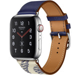 Silk Screen Pattern Leather Watchband, For Apple Watch Series 7 41mm / 6 & SE & 5 & 4 40mm / 3 & 2 & 1 38mm, For Apple Watch Series 8&7 41mm / SE 2&6&SE&5&4 40mm / 3&2&1 38mm