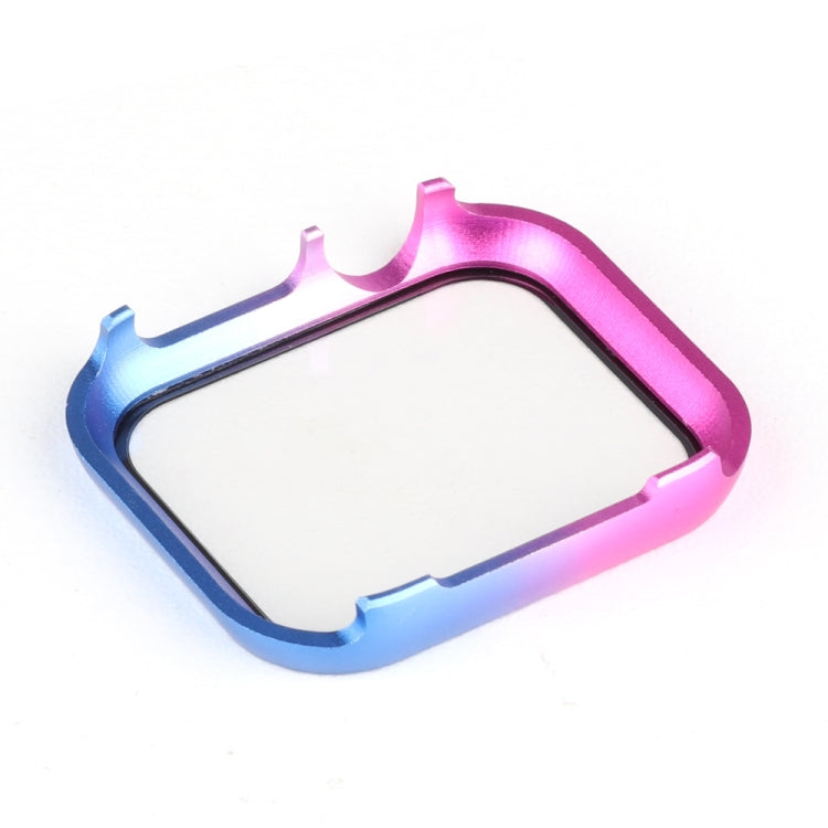 Metal Frame + Tempered Glass Protector Case, For Apple Watch Series 9 / 8 / 7 45mm, For Apple Watch Series SE 2025&SE2&6&SE&5&4 44mm, For Apple Watch Series 3&2&1 42mm, For Apple Watch Series 9 / 8 / 7 41mm                                              ...