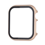 Metal Frame + Tempered Glass Protector Case, For Apple Watch Series 9 / 8 / 7 45mm, For Apple Watch Series SE 2025&SE2&6&SE&5&4 44mm, For Apple Watch Series 3&2&1 42mm, For Apple Watch Series 9 / 8 / 7 41mm                                              ...