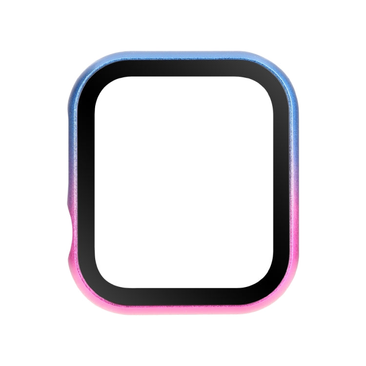 Metal Frame + Tempered Glass Protector Case, For Apple Watch Series 9 / 8 / 7 45mm, For Apple Watch Series SE 2025&SE2&6&SE&5&4 44mm, For Apple Watch Series 3&2&1 42mm, For Apple Watch Series 9 / 8 / 7 41mm                                              ...