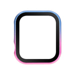 Metal Frame + Tempered Glass Protector Case, For Apple Watch Series 9 / 8 / 7 45mm, For Apple Watch Series SE 2025&SE2&6&SE&5&4 44mm, For Apple Watch Series 3&2&1 42mm, For Apple Watch Series 9 / 8 / 7 41mm                                              ...