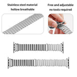 Chain Buckle Stainless Steel Watch Band, For Apple Watch Ultra 49mm / Series 8&7 45mm / SE 2&6&SE&5&4 44mm / 3&2&1 42mm, For Apple Watch Series 8&7 41mm / SE 2&6&SE&5&4 40mm / 3&2&1 38mm