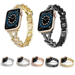 Triangle Diamond Metal Watch Band, For Apple Watch Ultra 49mm / Series 8&7 45mm / SE 2&6&SE&5&4 44mm / 3&2&1 42mm, For Apple Watch Series 8&7 41mm / SE 2&6&SE&5&4 40mm / 3&2&1 38mm