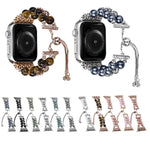 Double Row Beads Telescopic Chain Watch Band, For Apple Watch Ultra 49mm / Series 8&7 45mm / SE 2&6&SE&5&4 44mm / 3&2&1 42mm, For Apple Watch Series 8&7 41mm / SE 2&6&SE&5&4 40mm / 3&2&1 38mm