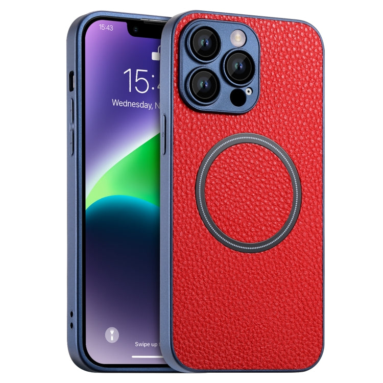 Skin Feel Litchi Texture MagSafe Magnetic Phone Case, For iPhone 11 Pro Max