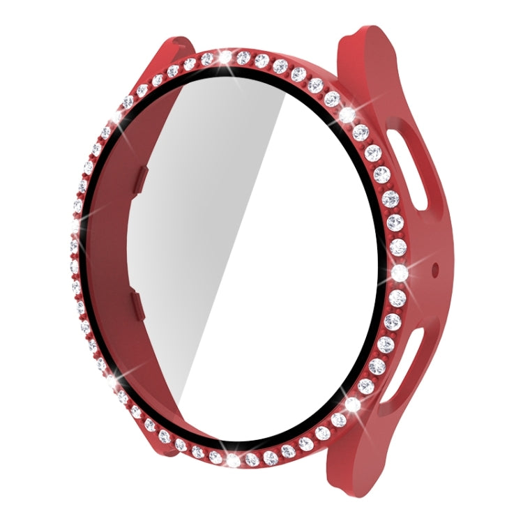 Einreihiges Diamant-Gehäuse aus Polycarbonat und gehärtetem Glas, für Samsung Galaxy Watch5 44 mm