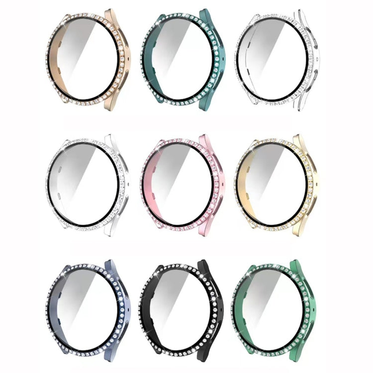 Einreihiges Diamant-Gehäuse aus Polycarbonat und gehärtetem Glas, für Samsung Galaxy Watch5 44 mm