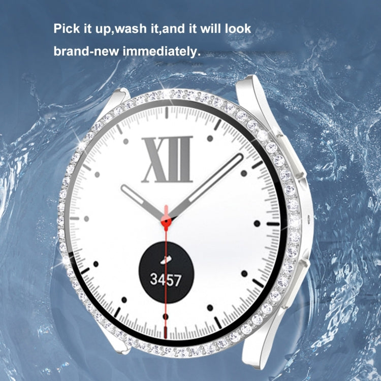 Einreihiges Diamant-Gehäuse aus Polycarbonat und gehärtetem Glas, für Samsung Galaxy Watch5 44 mm