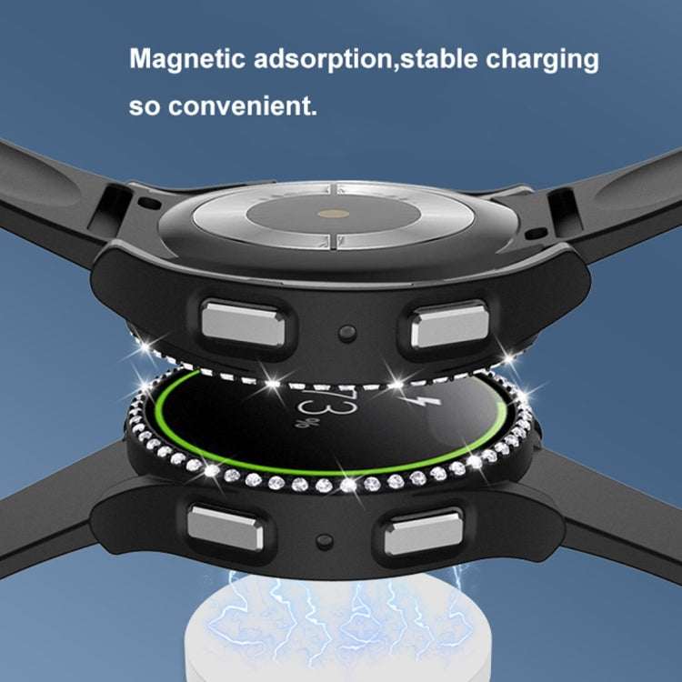 Einreihiges Diamant-Gehäuse aus Polycarbonat und gehärtetem Glas, für Samsung Galaxy Watch5 44 mm