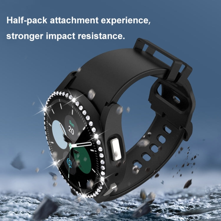 Einreihiges Diamant-Gehäuse aus Polycarbonat und gehärtetem Glas, für Samsung Galaxy Watch5 44 mm