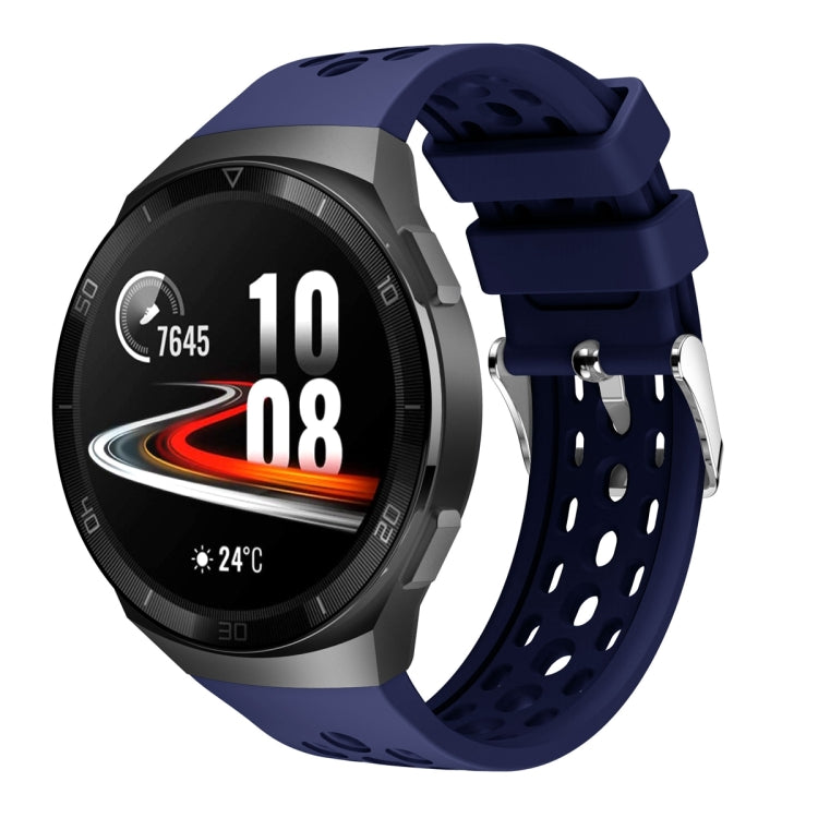 Solid Color Round Hole Silicone Watch Band, For Huawei Watch GT 2e