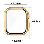 Tempered Film + PC Integrated Watch Protective Case, For Apple Watch Series SE 2 / 6 / SE / 5 / 4 40mm, For Apple Watch Series 9 / 8 / 7 41mm, For Apple Watch Series SE 2 / 6 / SE / 5 / 4 44mm, For Apple Watch Series 9 / 8 / 7 45mm